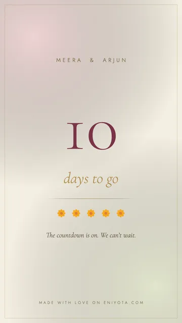 A free Wedyay countdown poster reading ten days to go